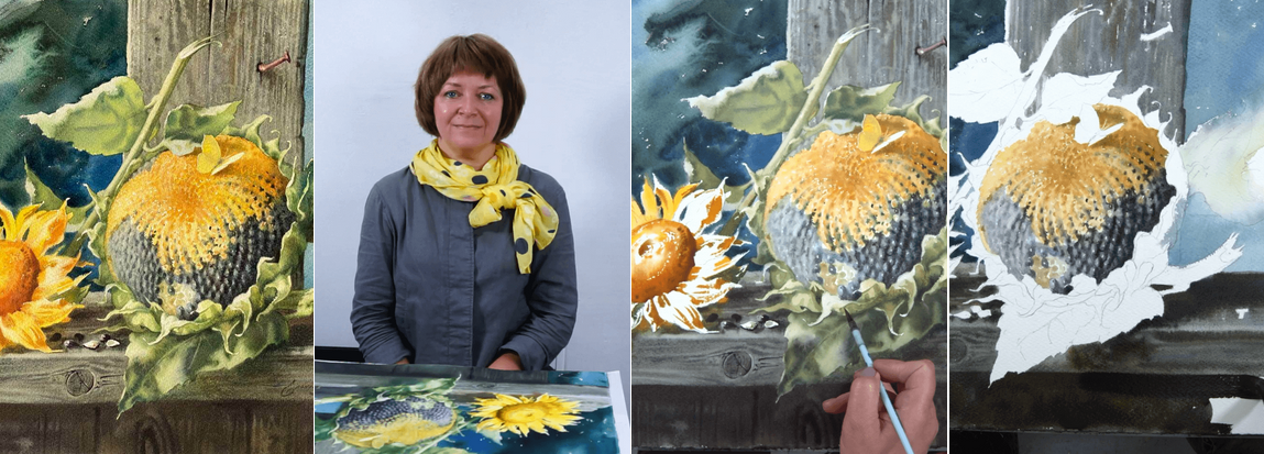 [Елена Базанова] [lectoroom] Подсолнухи акварелью _0.png